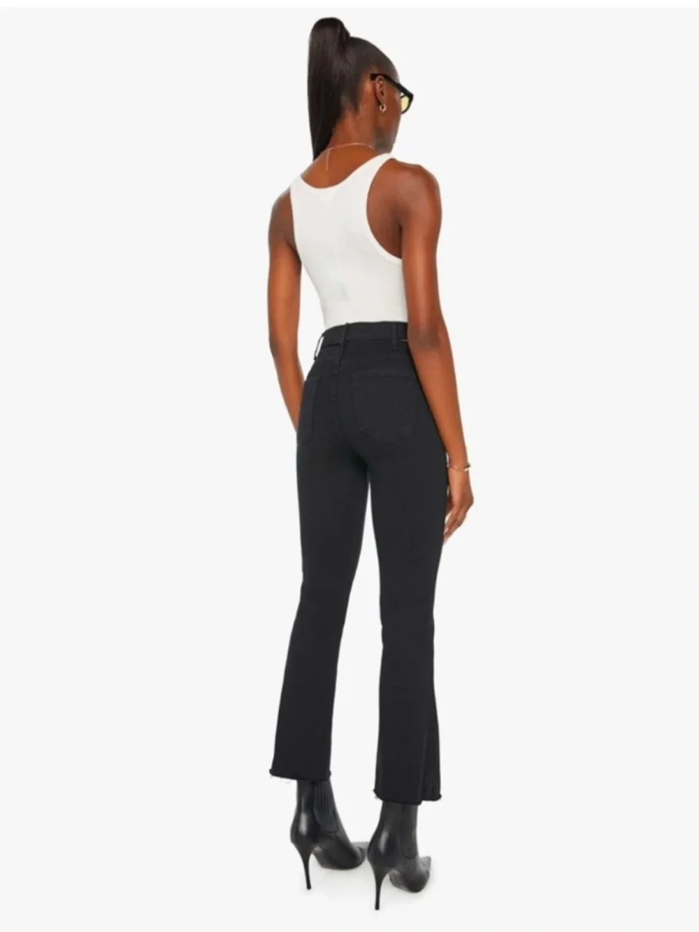 Mother The Hustler Ankle Fray Not Guilty Wash Jeans Denim Crop